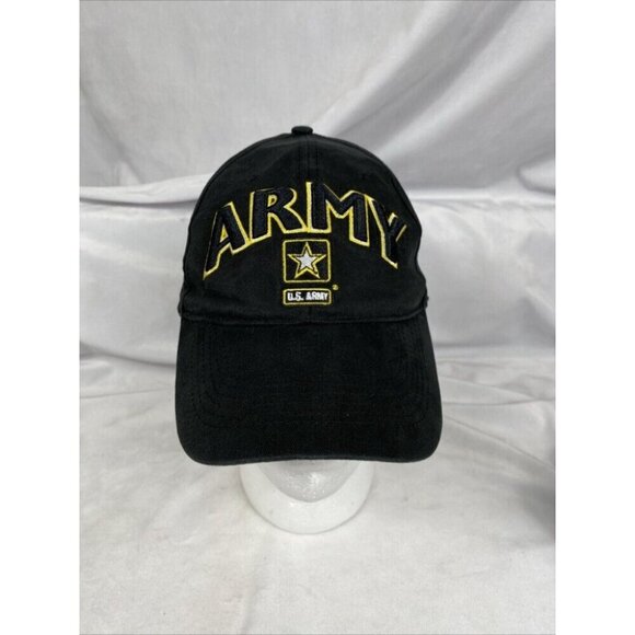 Eagle Crest Hat U.S. Army Cap Adult Black/Yellow Adjustable Hook & Loop - Picture 2 of 10